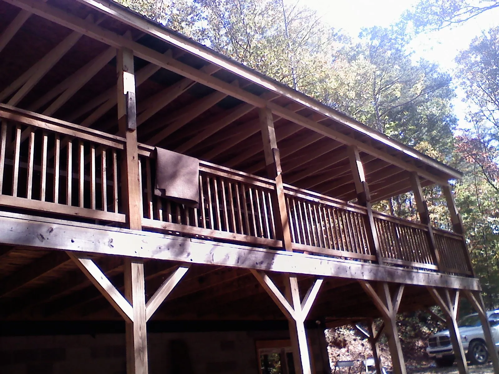 Timber framing under a new elevated porch and deck — Roof Leak Repair in Bettsville by Roofing Brothers